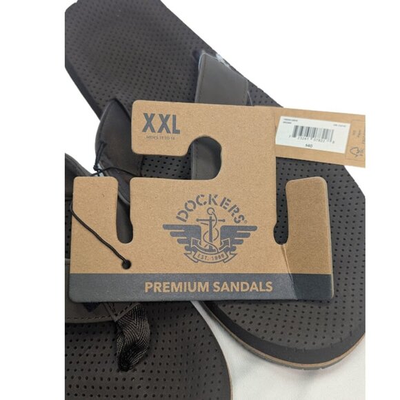 NWT Dockers® Men's Performance Flip Flop Sandals Color: Brown Size XXL 13/14 - Picture 3 of 9